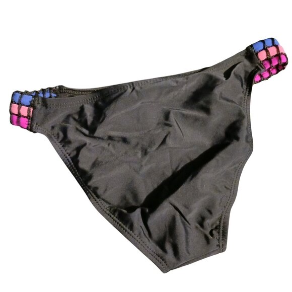 NEW‎ California Waves Hipster Low-Rise Bikini Swim Bottom Black Multi, Size XS - Picture 4 of 10